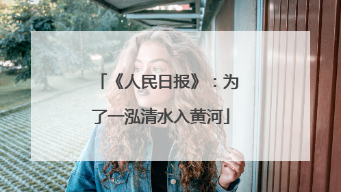 《人民日报》：为了一泓清水入黄河