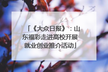 《大众日报》：山东福彩走进高校开展就业创业推介活动