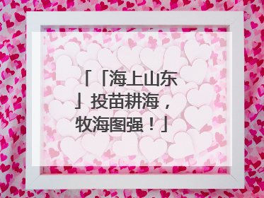 「海上山东」投苗耕海，牧海图强！