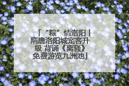 “粽”情洛阳丨隋唐洛阳城宠客升级 背诵《离骚》免费游览九洲池