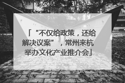 “不仅给政策，还给解决议案”，常州来杭举办文化产业推介会