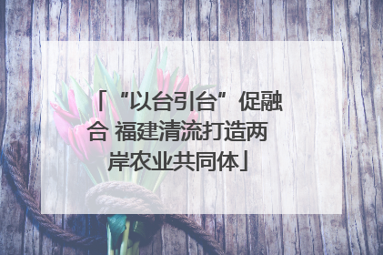 “以台引台”促融合 福建清流打造两岸农业共同体
