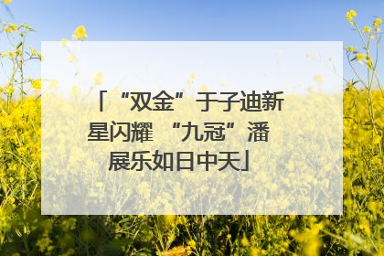 “双金”于子迪新星闪耀 “九冠”潘展乐如日中天