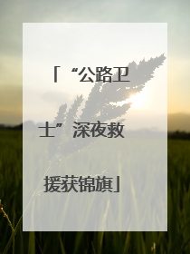 “公路卫士”深夜救援获锦旗
