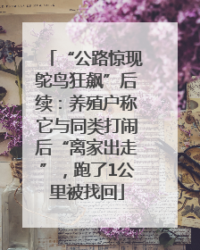 “公路惊现鸵鸟狂飙”后续：养殖户称它与同类打闹后“离家出走”，跑了1公里被找回