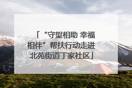 “守望相助 幸福相伴”帮扶行动走进北苑街道丁家社区