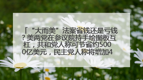 “大而美”法案省钱还是亏钱？美两党在参议院持手绘图板互杠，共和党人称可节省约5000亿美元，民主党人称将增加4.45万亿美元赤字