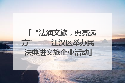 “法润文旅，典亮远方”——江汉区举办民法典进文旅企业活动