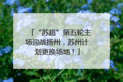 “苏超”第五轮主场迎战扬州，苏州计划更换场地！