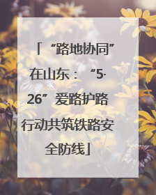 “路地协同”在山东：“5·26”爱路护路行动共筑铁路安全防线
