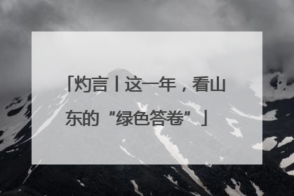 灼言丨这一年，看山东的“绿色答卷”