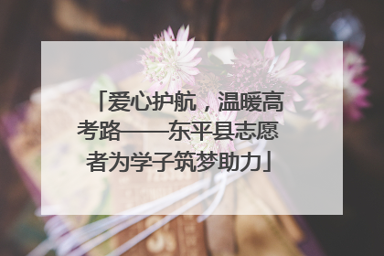 爱心护航，温暖高考路——东平县志愿者为学子筑梦助力