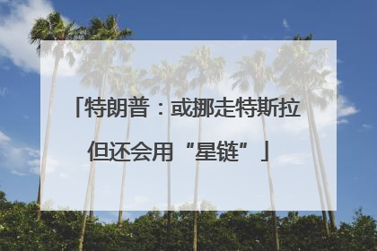 特朗普：或挪走特斯拉 但还会用“星链”