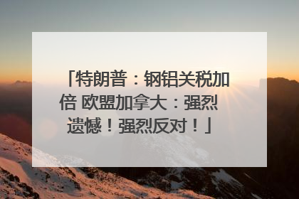 特朗普：钢铝关税加倍 欧盟加拿大：强烈遗憾！强烈反对！