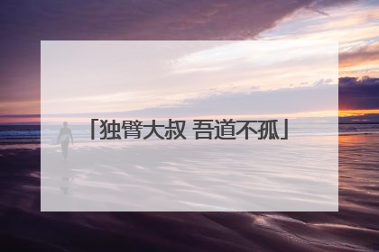 独臂大叔 吾道不孤