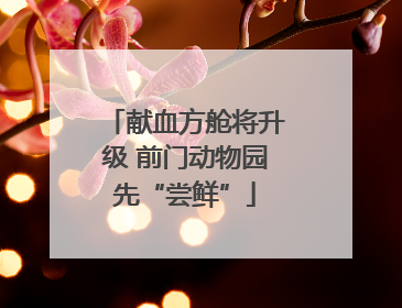 献血方舱将升级 前门动物园先“尝鲜”