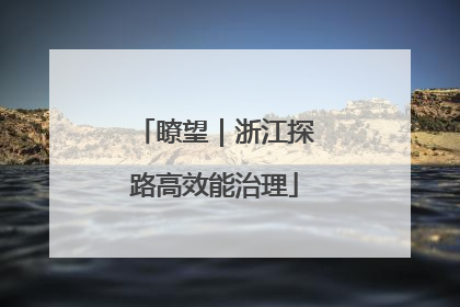 瞭望｜浙江探路高效能治理