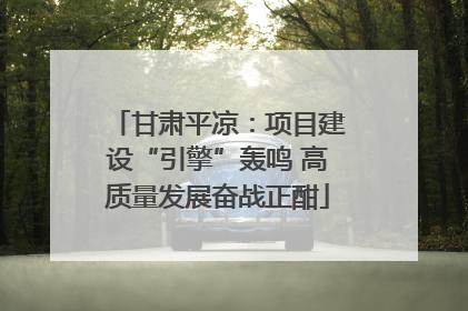 甘肃平凉：项目建设“引擎”轰鸣 高质量发展奋战正酣