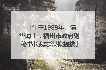 生于1989年、清华博士，福州市政府副秘书长魏志谋拟提拔