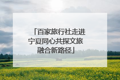 百家旅行社走进宁夏同心共探文旅融合新路径