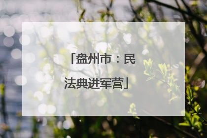 盘州市：民法典进军营
