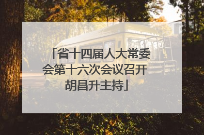 省十四届人大常委会第十六次会议召开 胡昌升主持