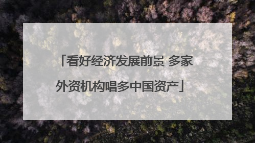 看好经济发展前景 多家外资机构唱多中国资产