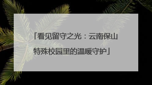 看见留守之光：云南保山特殊校园里的温暖守护