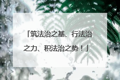 筑法治之基、行法治之力、积法治之势！