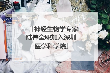 神经生物学专家陆伟全职加入深圳医学科学院