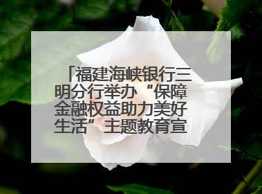 福建海峡银行三明分行举办“保障金融权益助力美好生活”主题教育宣传活动