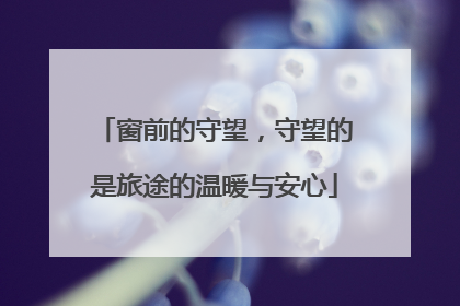 窗前的守望，守望的是旅途的温暖与安心