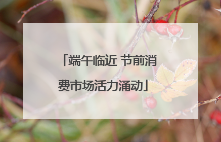 端午临近 节前消费市场活力涌动