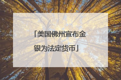 美国佛州宣布金银为法定货币