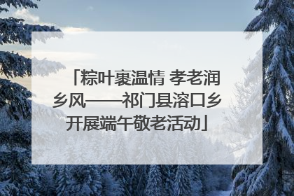 粽叶裹温情 孝老润乡风——祁门县溶口乡开展端午敬老活动
