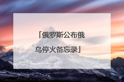 俄罗斯公布俄乌停火备忘录