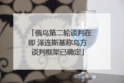 俄乌第二轮谈判在即 泽连斯基称乌方谈判框架已确定
