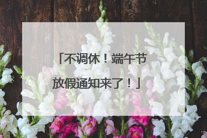 不调休！端午节放假通知来了！
