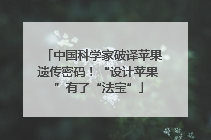 中国科学家破译苹果遗传密码！“设计苹果”有了“法宝”