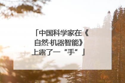 中国科学家在《自然·机器智能》上露了一“手”