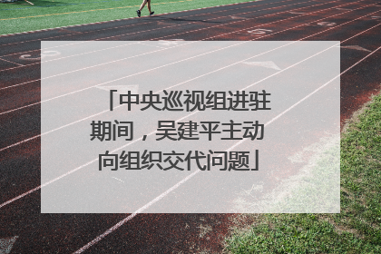 中央巡视组进驻期间，吴建平主动向组织交代问题