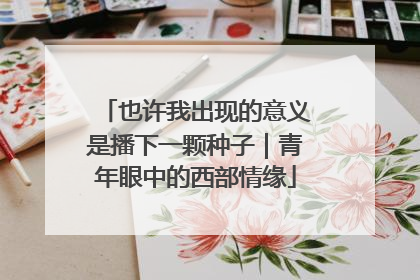 也许我出现的意义是播下一颗种子｜青年眼中的西部情缘