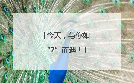 今天，与你如“7”而遇！