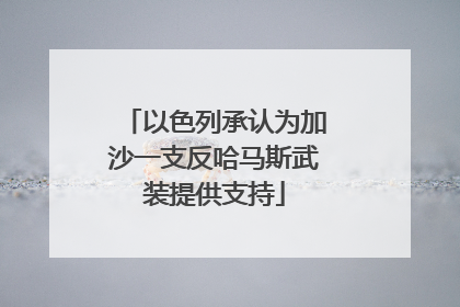 以色列承认为加沙一支反哈马斯武装提供支持