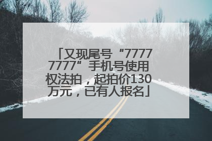 又现尾号“77777777”手机号使用权法拍，起拍价130万元，已有人报名