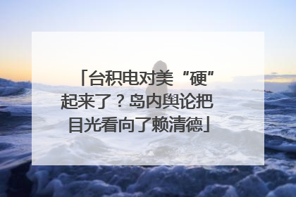 台积电对美“硬”起来了？岛内舆论把目光看向了赖清德