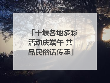 十堰各地多彩活动庆端午 共品民俗话传承