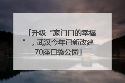 升级“家门口的幸福”，武汉今年已新改建70座口袋公园