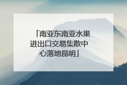 南亚东南亚水果进出口交易集散中心落地昆明