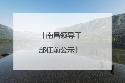南昌领导干部任前公示